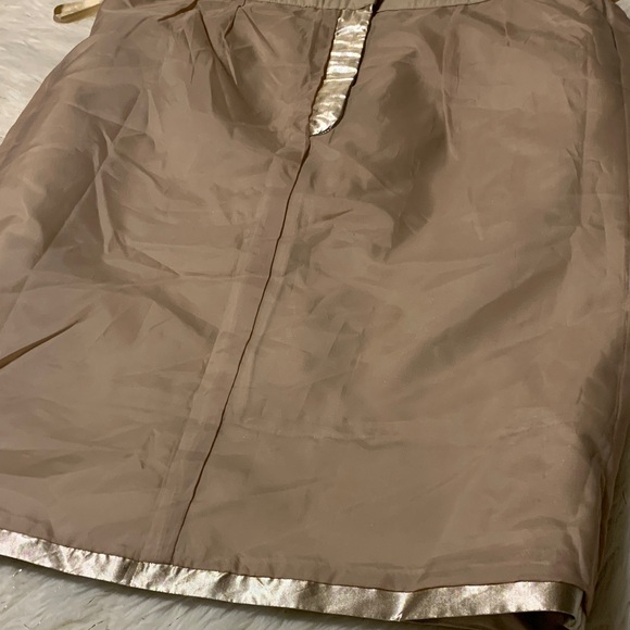 Viventy Chic Metallic Silk Skirt in Lustrous Gold (looks silver in some light) - Picture 6 of 10